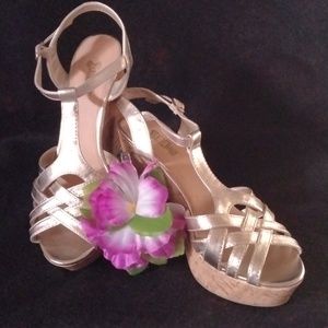 Brash platform gold sandals